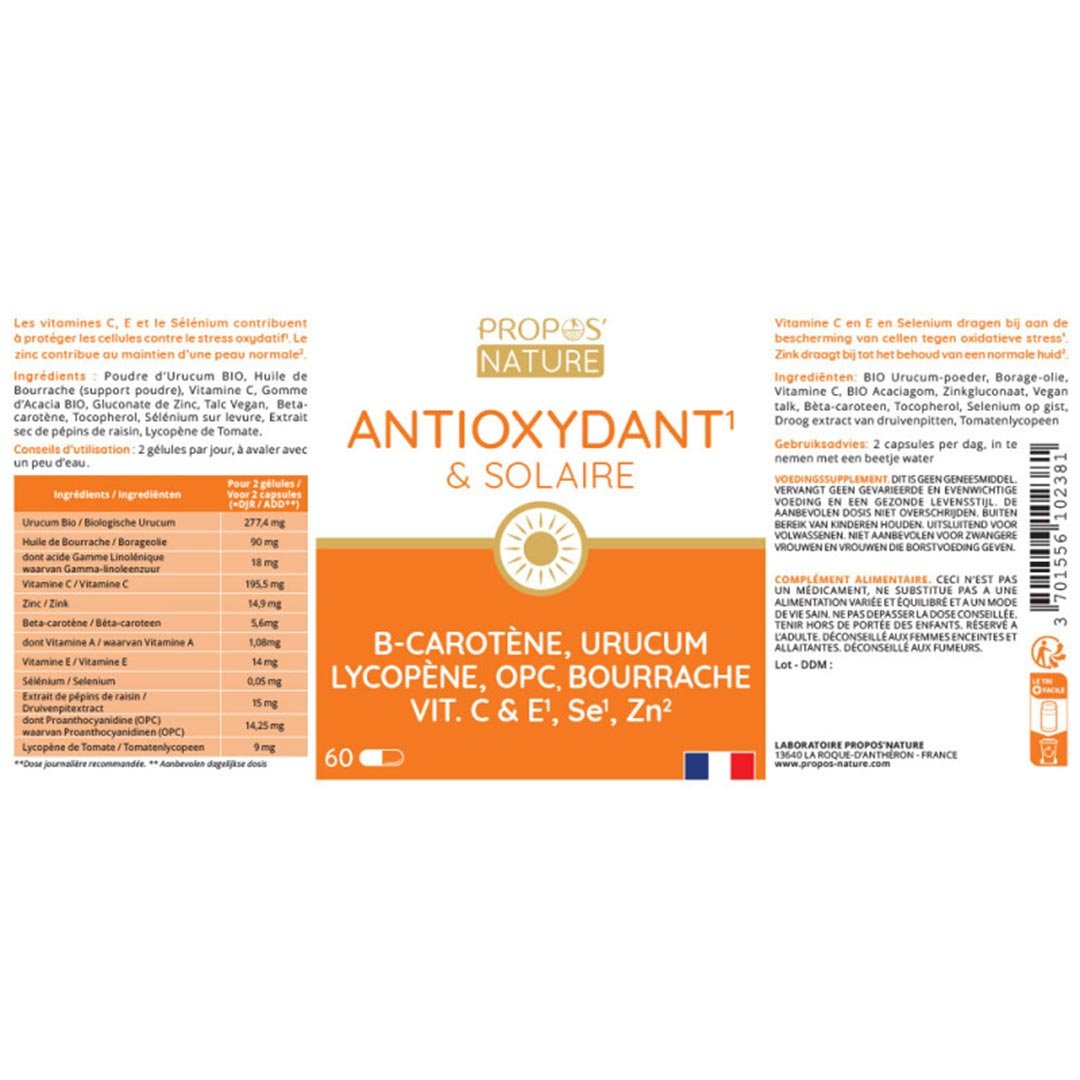 Propos'Nature Antioxidant & Sun Support Formula - Elliotti
