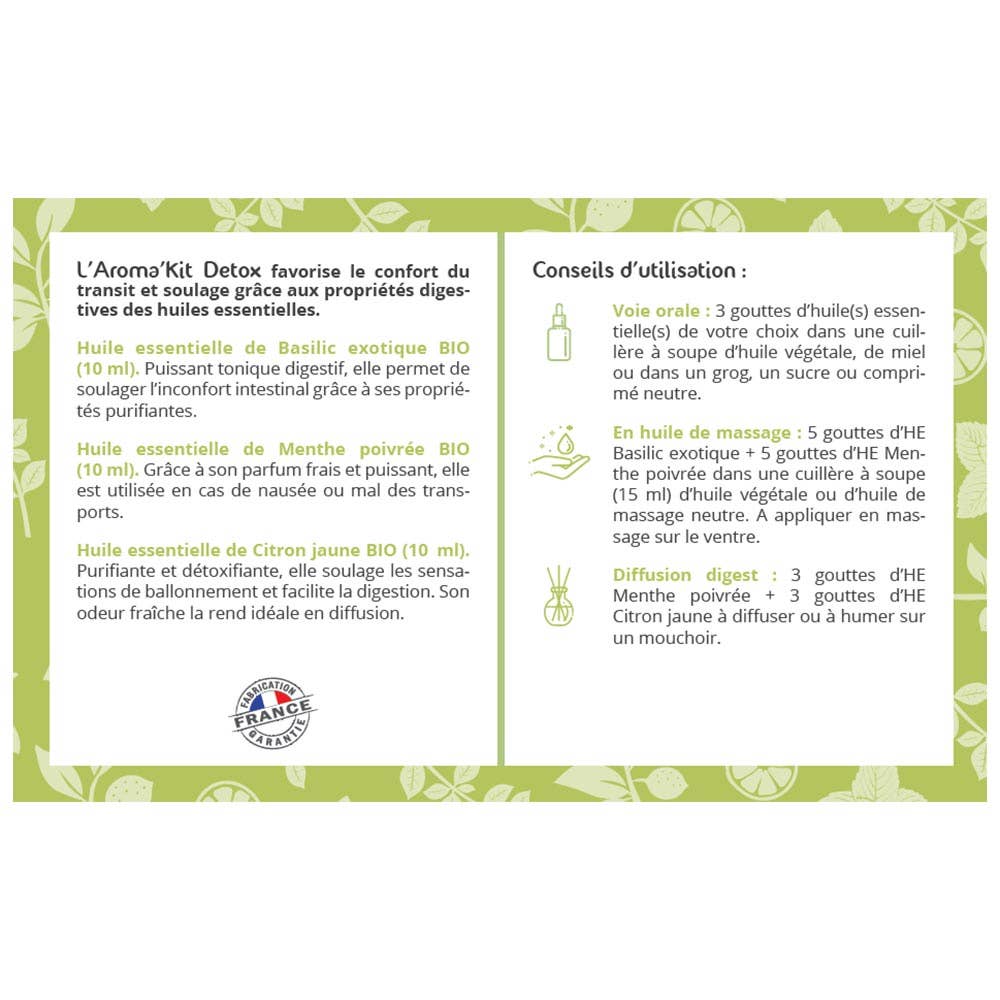 Propos'Nature Aroma'kit Detox - 3 Organic Essential Oils - 3x10ml - Elliotti