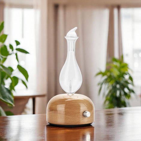 Zen Arome Aurora Cold Nebulization Diffuser – FSC Wood & Hand - Crafted Glass - Elliotti