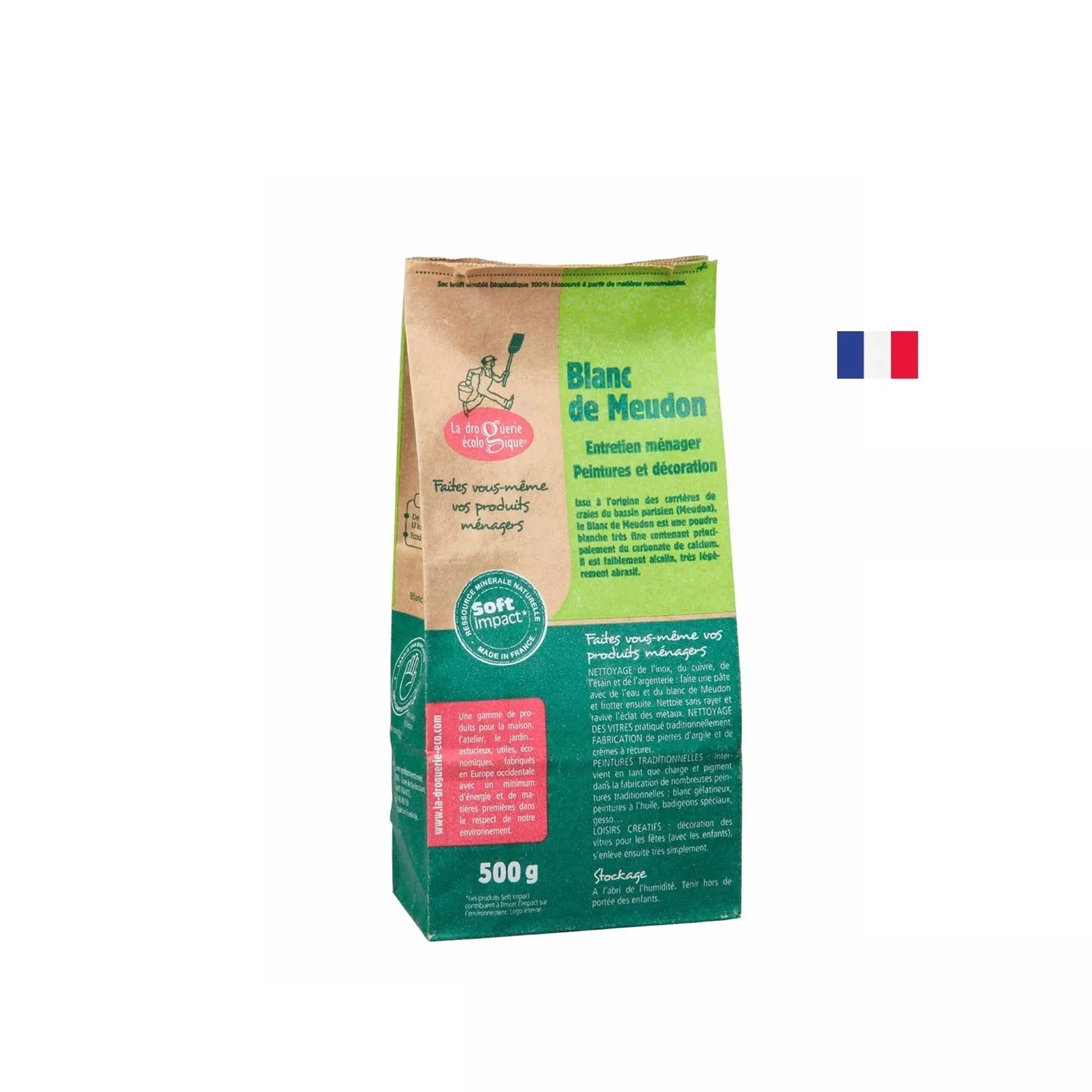 La Droguerie Ecologique - ECODIS Blanc de Meudon - Natural Cleaning & Eco Friendly Polish, 500g - Elliotti