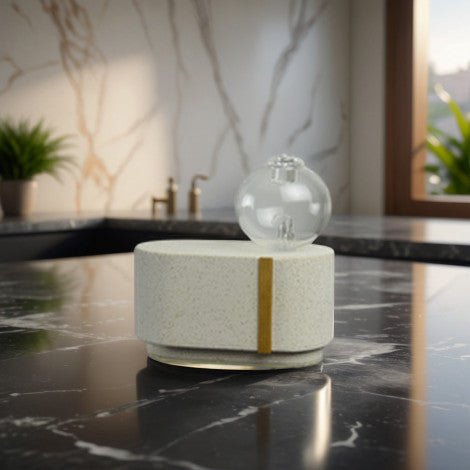Zen Arome Cimio Cold Nebulization Diffuser – Cement & Hand - Crafted Glass - Elliotti
