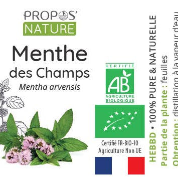 Propos'Nature Field Mint Organic Essential Oil, 10ml - Elliotti