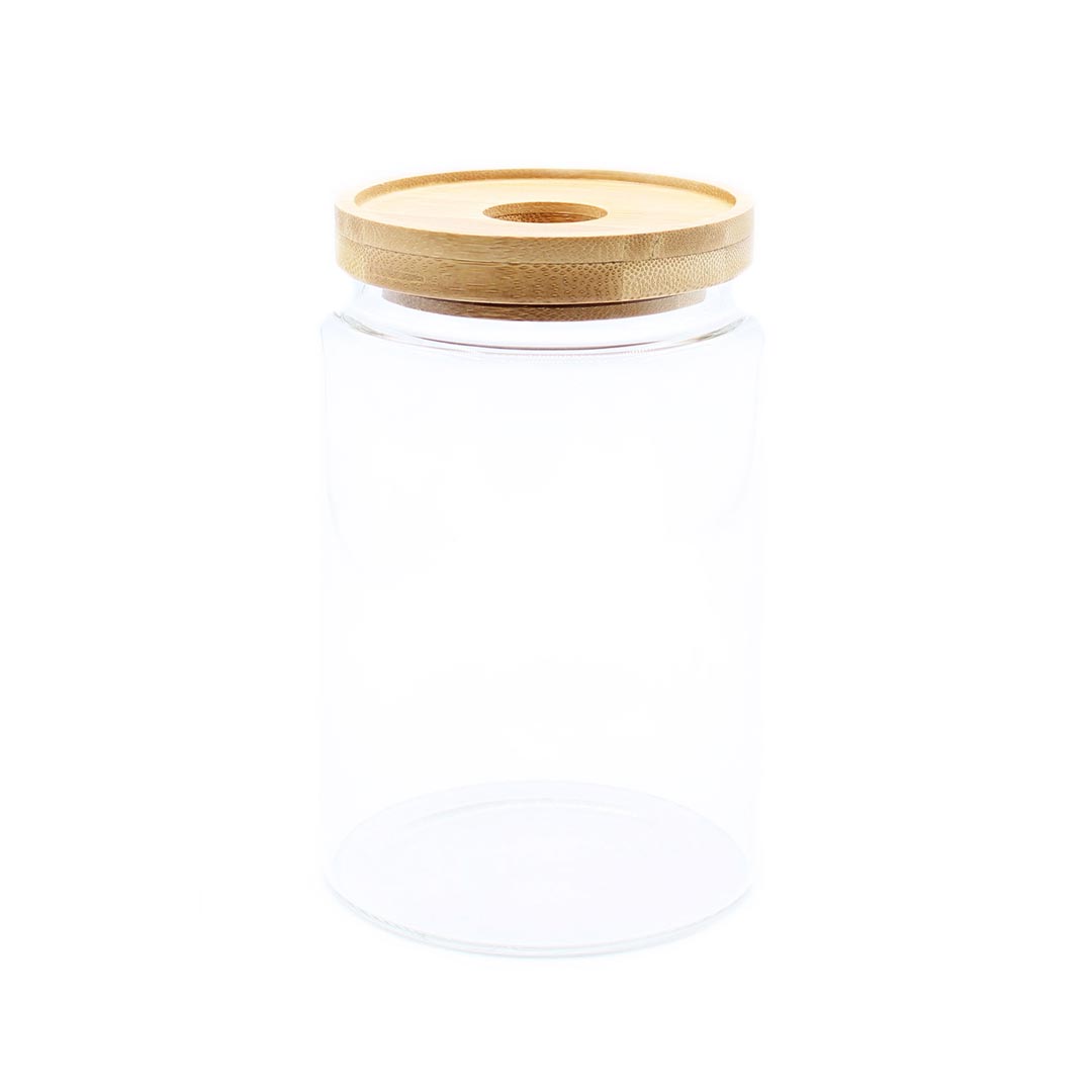 AW Artisan Glass Jar with Bamboo Lid, 15cm - Elliotti