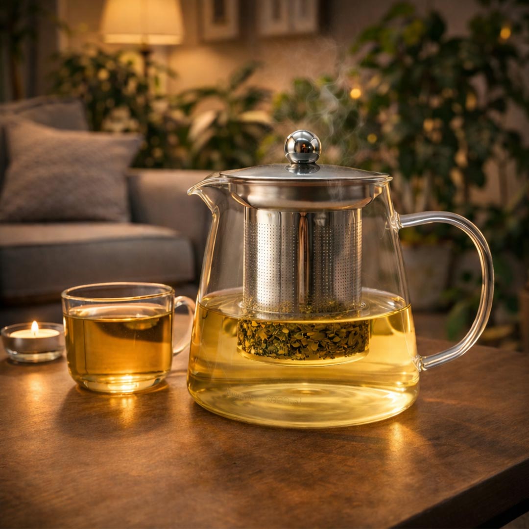 AW Artisan Glass teapot with infuser - Jar shape - 950ml - Elliotti