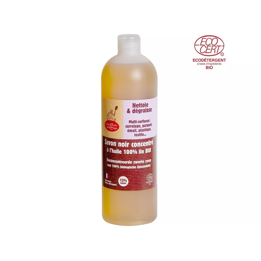 La Droguerie Ecologique - ECODIS Liquid Black Soap with Organic Linseed Oil, 1 liter - Elliotti