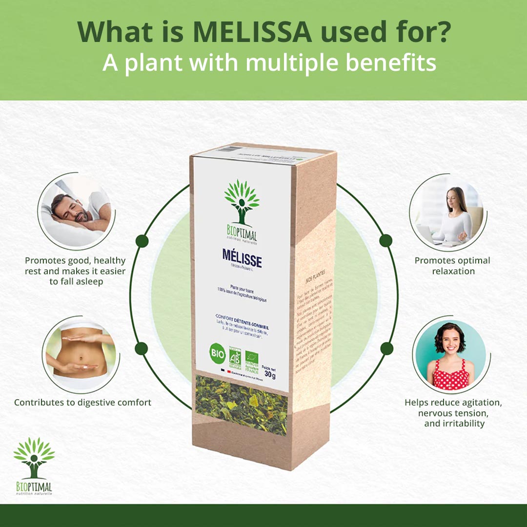 Bioptimal Melissa (Lemon Balm) Organic Infusion, 30g - Elliotti