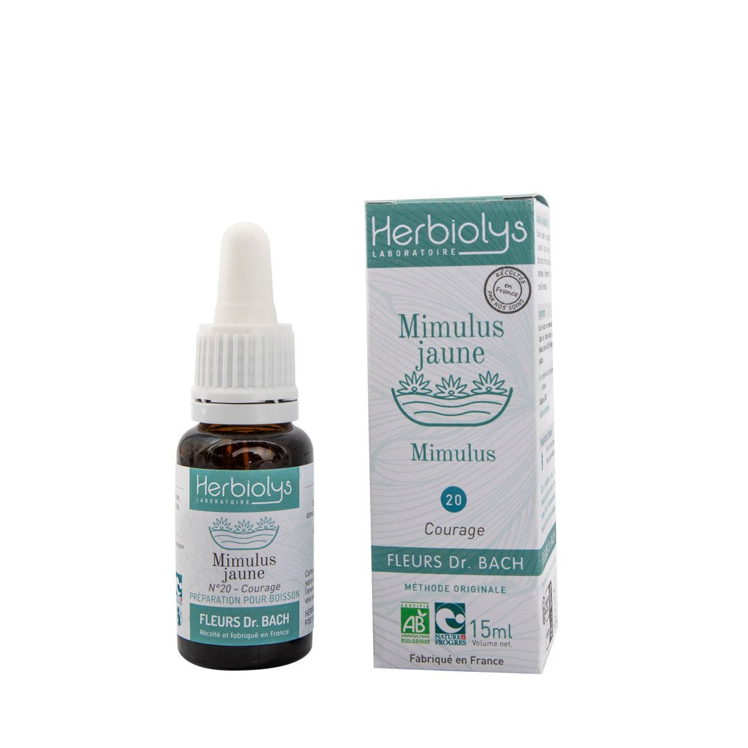 Herbiolys Mimulus Organic Bach Flower Remedy No. 20, 15 ml - Elliotti