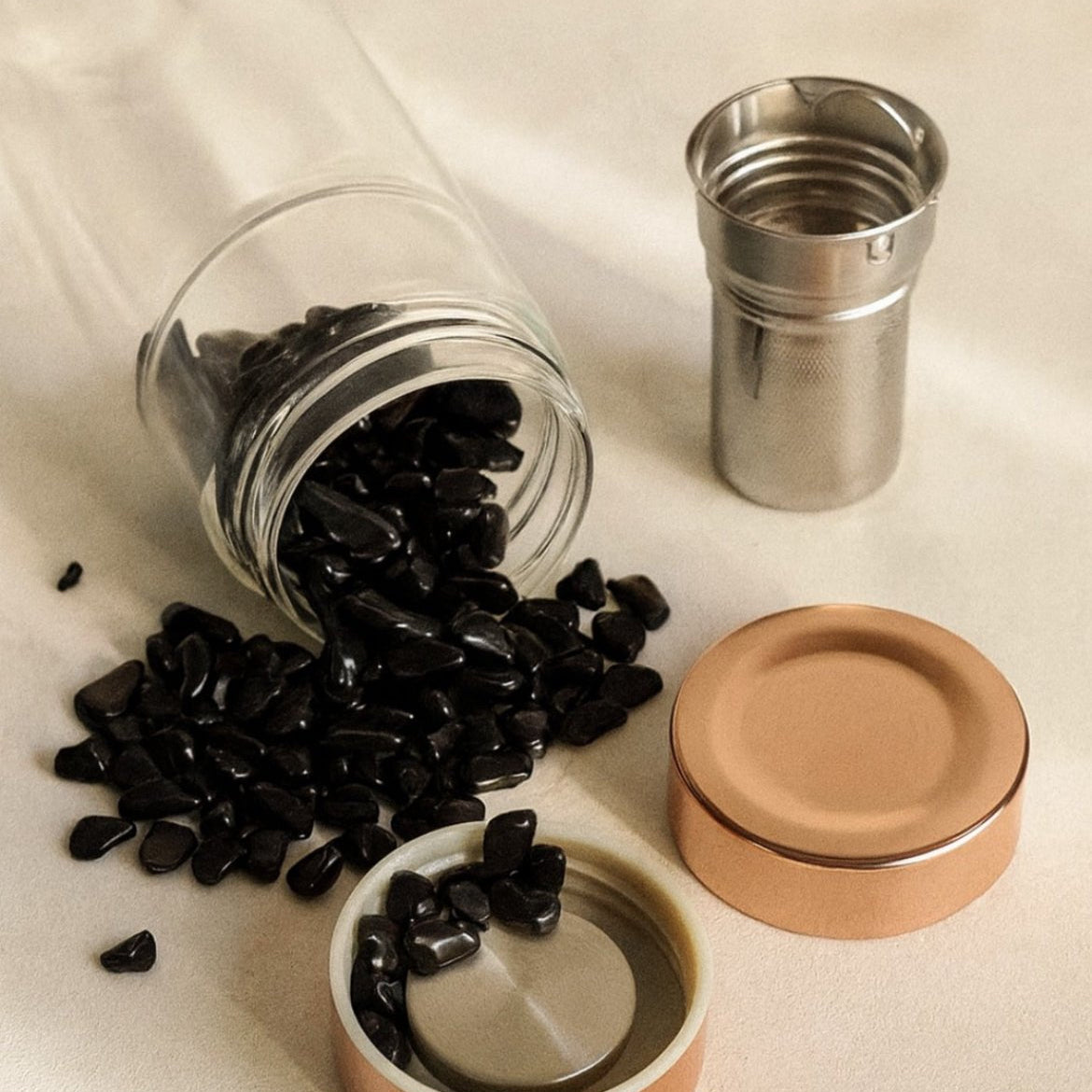 AW Artisan Onyx Gemstone Tea Infuser Bottle - 500 ml - Elliotti