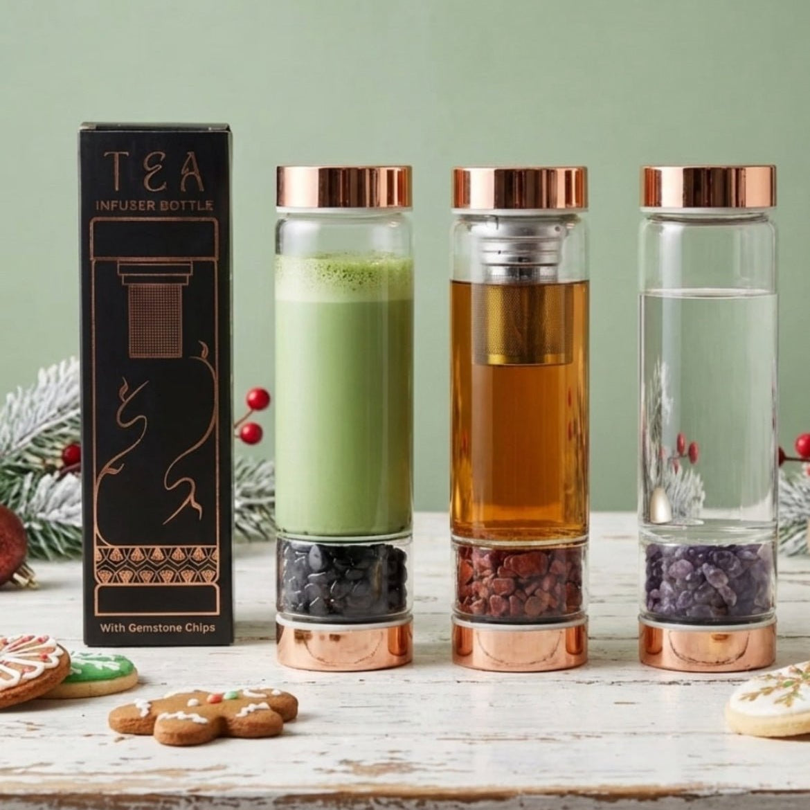 AW Artisan Onyx Gemstone Tea Infuser Bottle - 500 ml - Elliotti