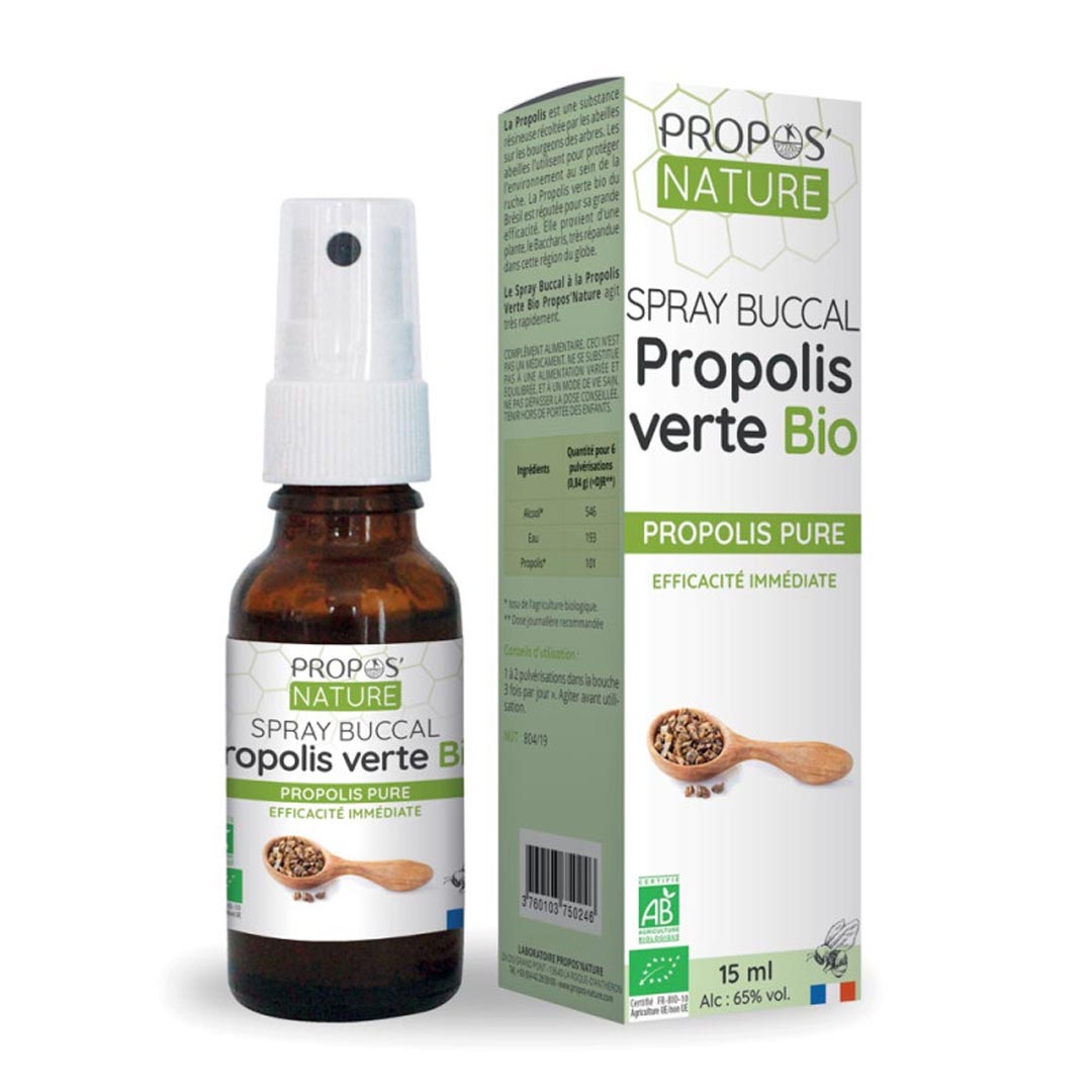 Propos Nature Organic Green Propolis Oral Spray, 15ml - Elliotti
