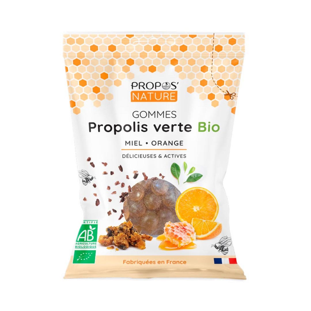 Propos'Nature Organic Honey & Orange Green Propolis , 40 pastilles - Elliotti