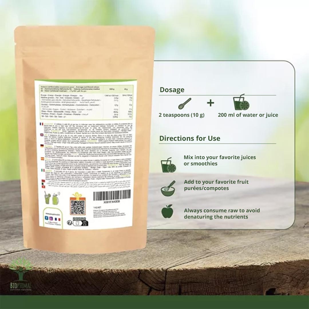 Bioptimal Organic Psyllium Powder, 500g - Elliotti