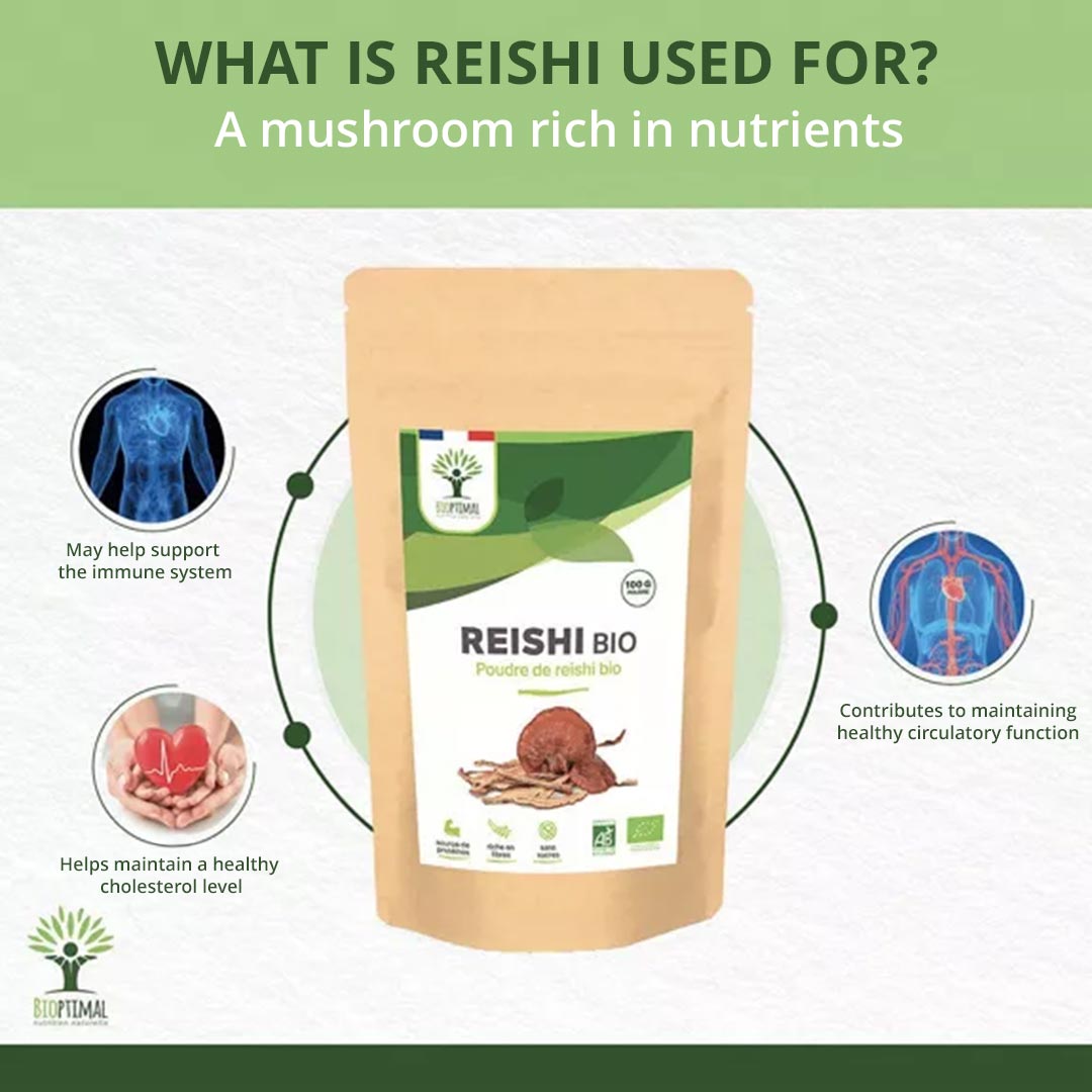 Bioptimal Organic Reishi Powder, 100g - Elliotti