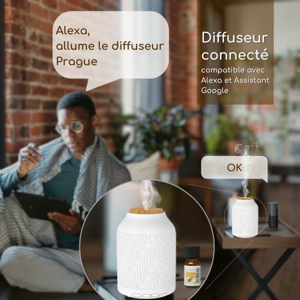 Zen Arome Prague Connected Ultrasonic Diffuser - Smart Home Compatible (Google & Alexa) - Elliotti