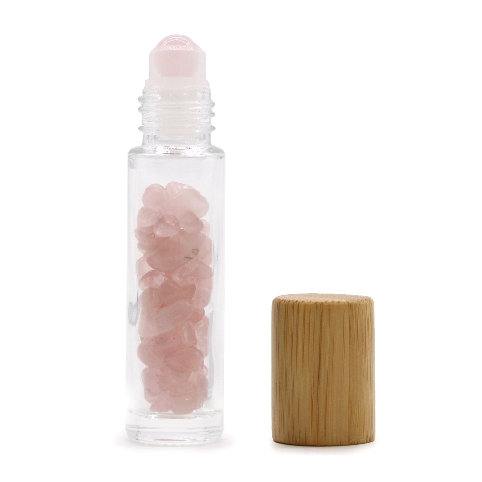 AW Artisan Roll - on bottle - Rose Quartz, Wooden Lid - Elliotti