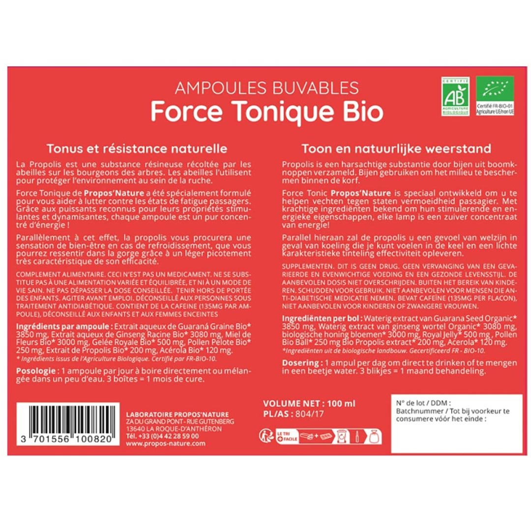 Propos'Nature Tonic Strength Glass Ampoule 10 Doses - Elliotti