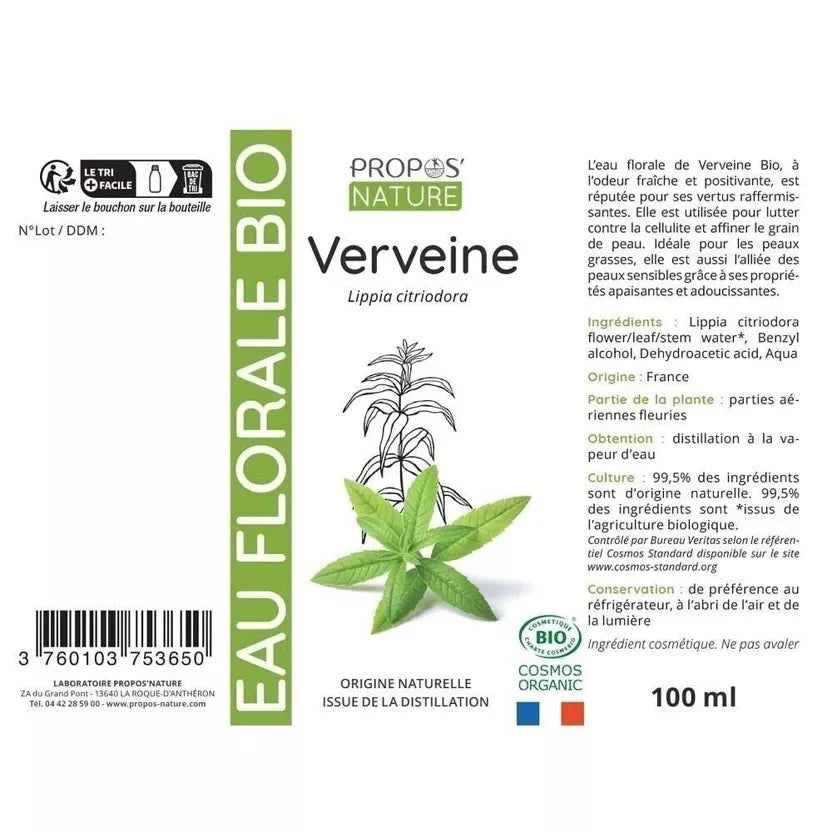 Propos'Nature Verbena - Certified Organic Hydrosol, 100ml - Elliotti