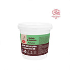 A 1kg white plastic tub of Bio Nettoie & dégraisse Multisurfaces soap on a white background, featuring a green and dark brown label, with an EcoCert organic certification logo in the top right corner.