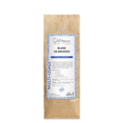 Kraft paper packaging with a white label for 'Blanc de Meudon' on a white background