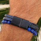 Innobiz Braided Leather Bracelet with Sodalite & Turkish Eye - Elliotti