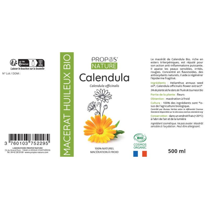 Laboratoire Propos'Nature Calendula Organic Oil, 100 ml - Elliotti