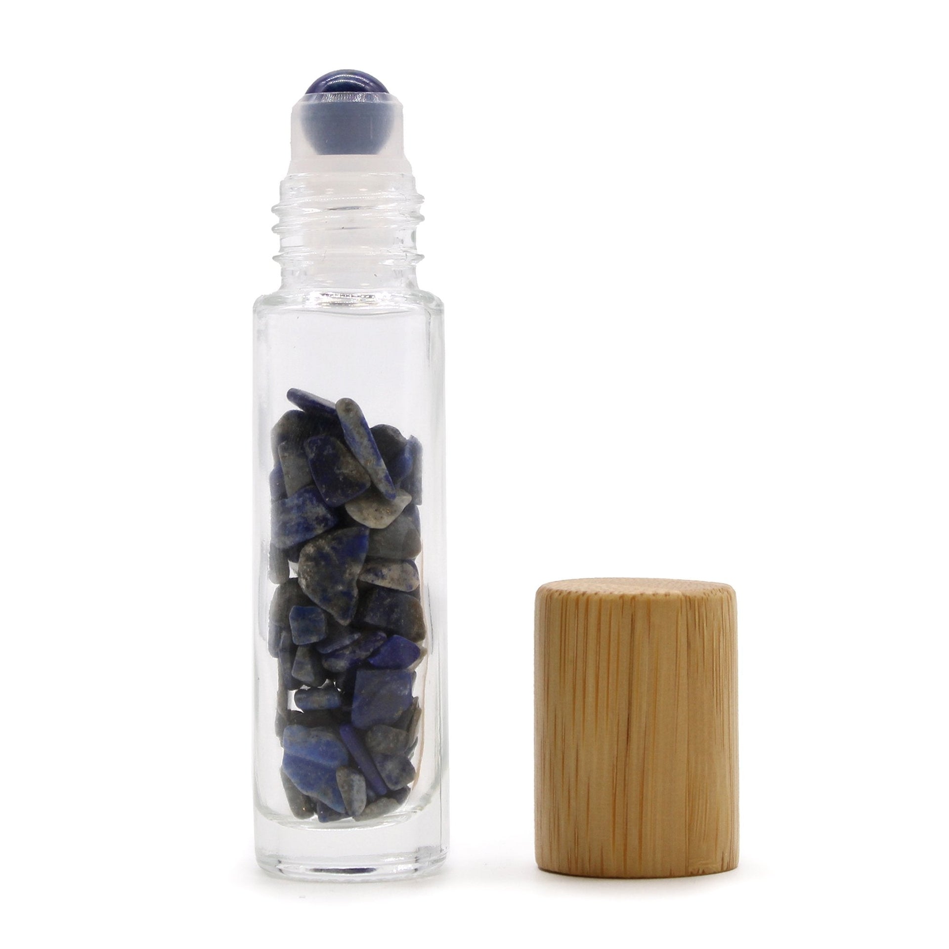AW Artisan Gemstone Essential Oil Roller Bottle - Sodalite, Wooden Lid - Elliotti