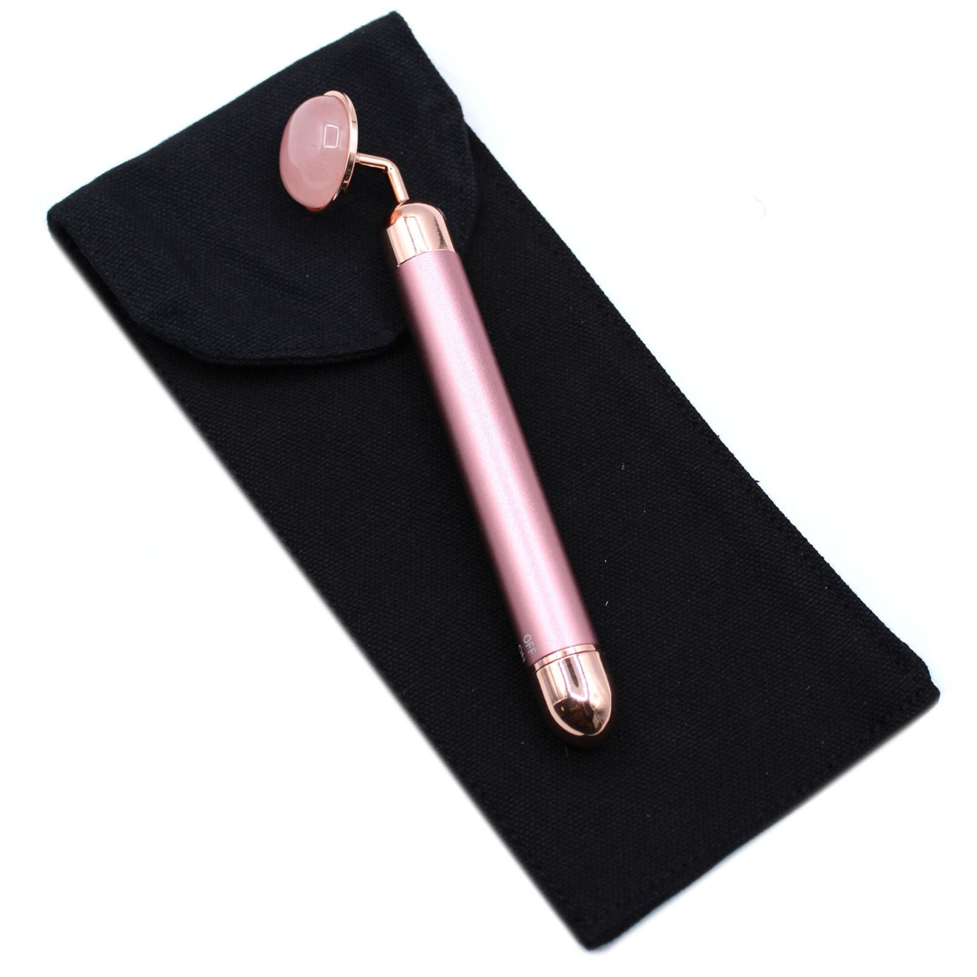 AW Artisan Gemstone Vibrating Face Roller, Rose Quartz - Elliotti