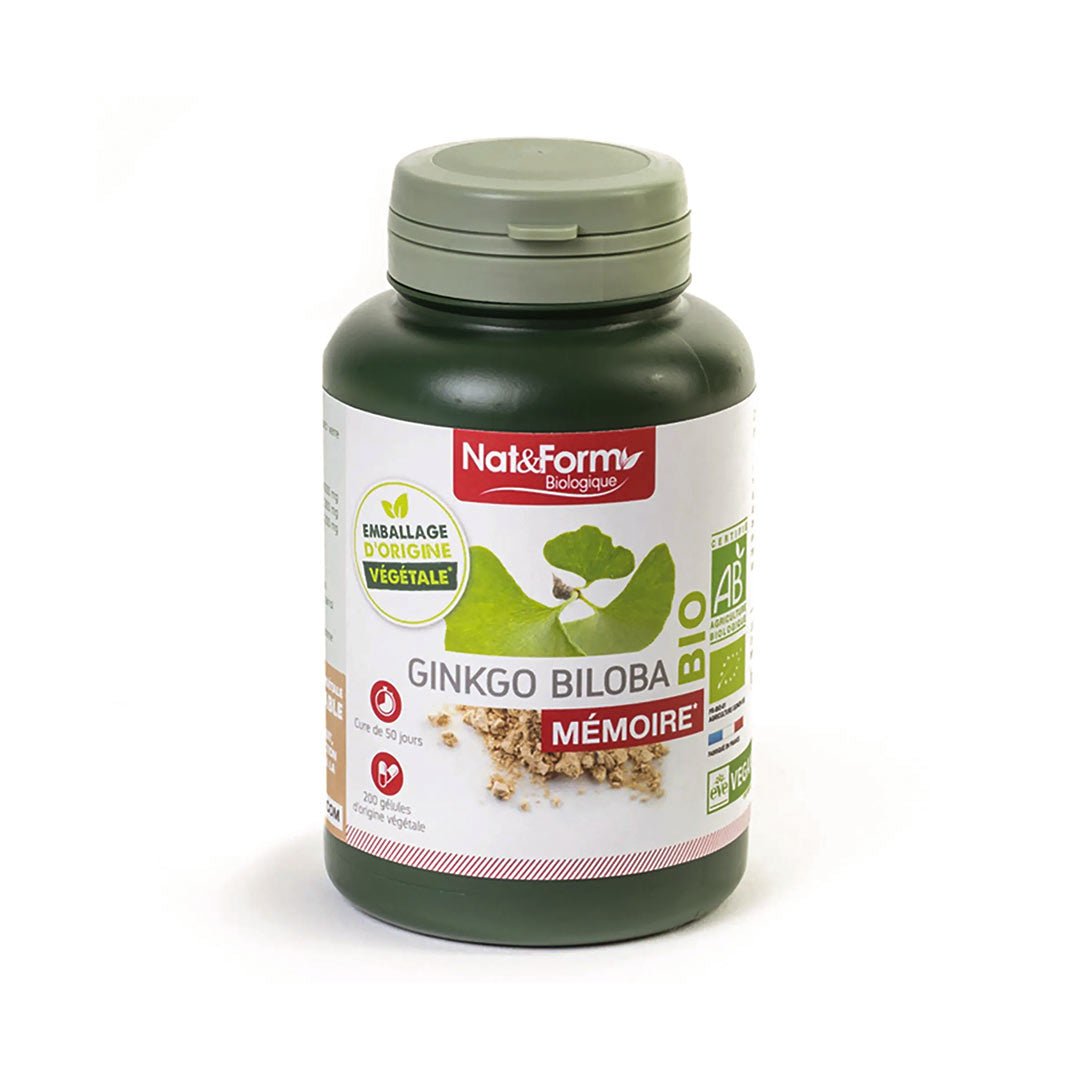 NAT & FORM Ginkgo Biloba Organic, 200 capsules - Elliotti