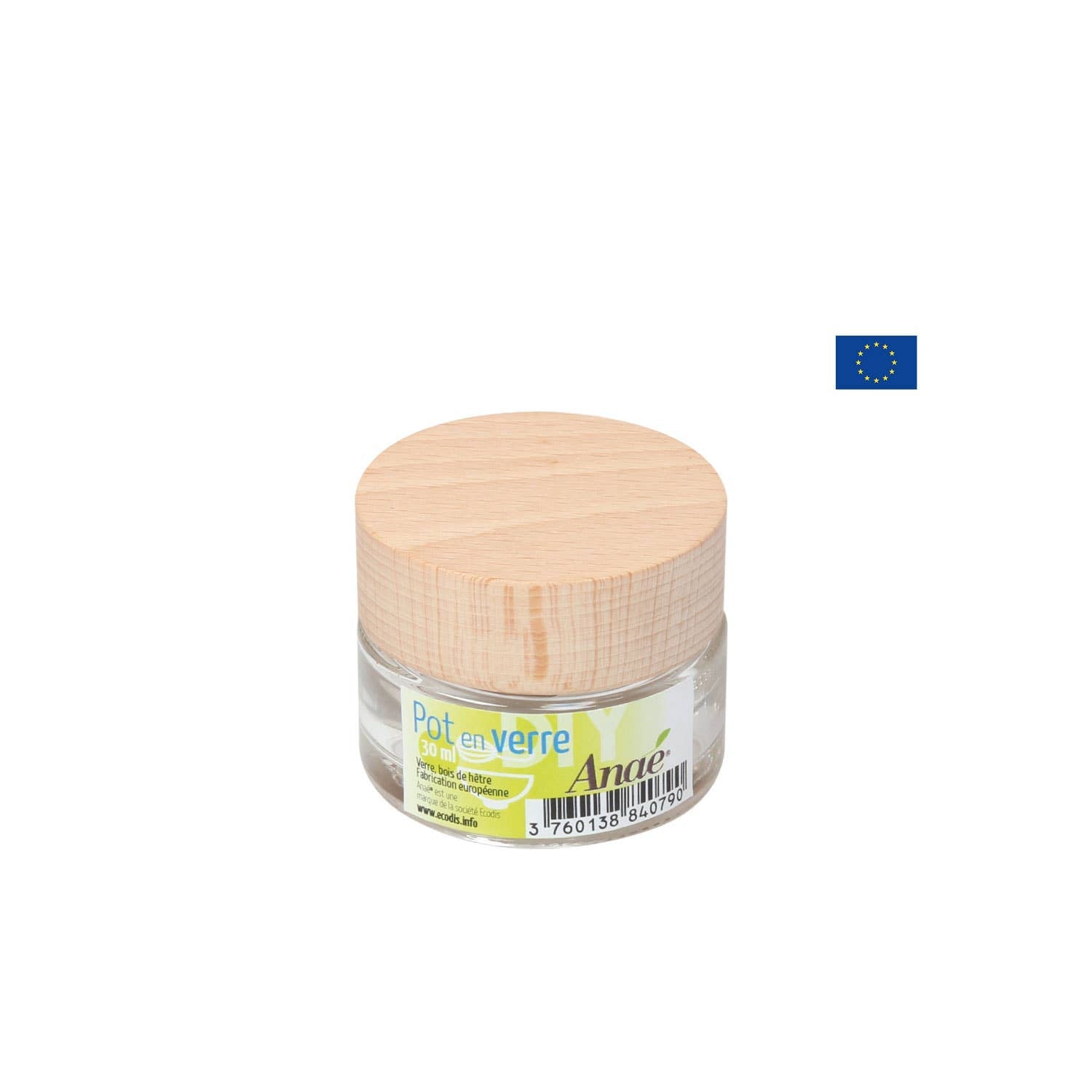 Anaé Glass jar with wooden cap 30 ml - Elliotti