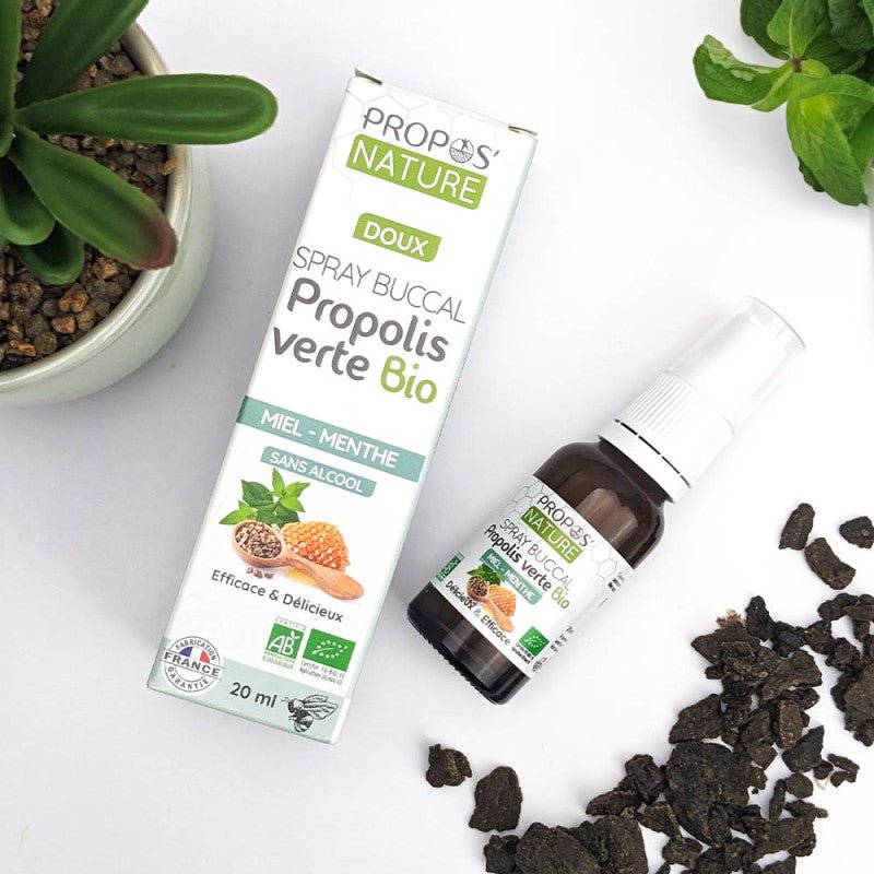 Propos'Nature Green Propolis Oral Spray with Honey & Mint, Alcohol - free 20ml - Elliotti