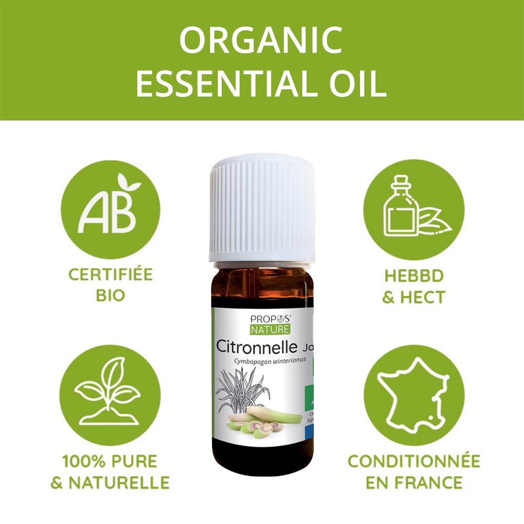 Propos'Nature Java Citronella Organic Essential Oil, 10ml - Elliotti