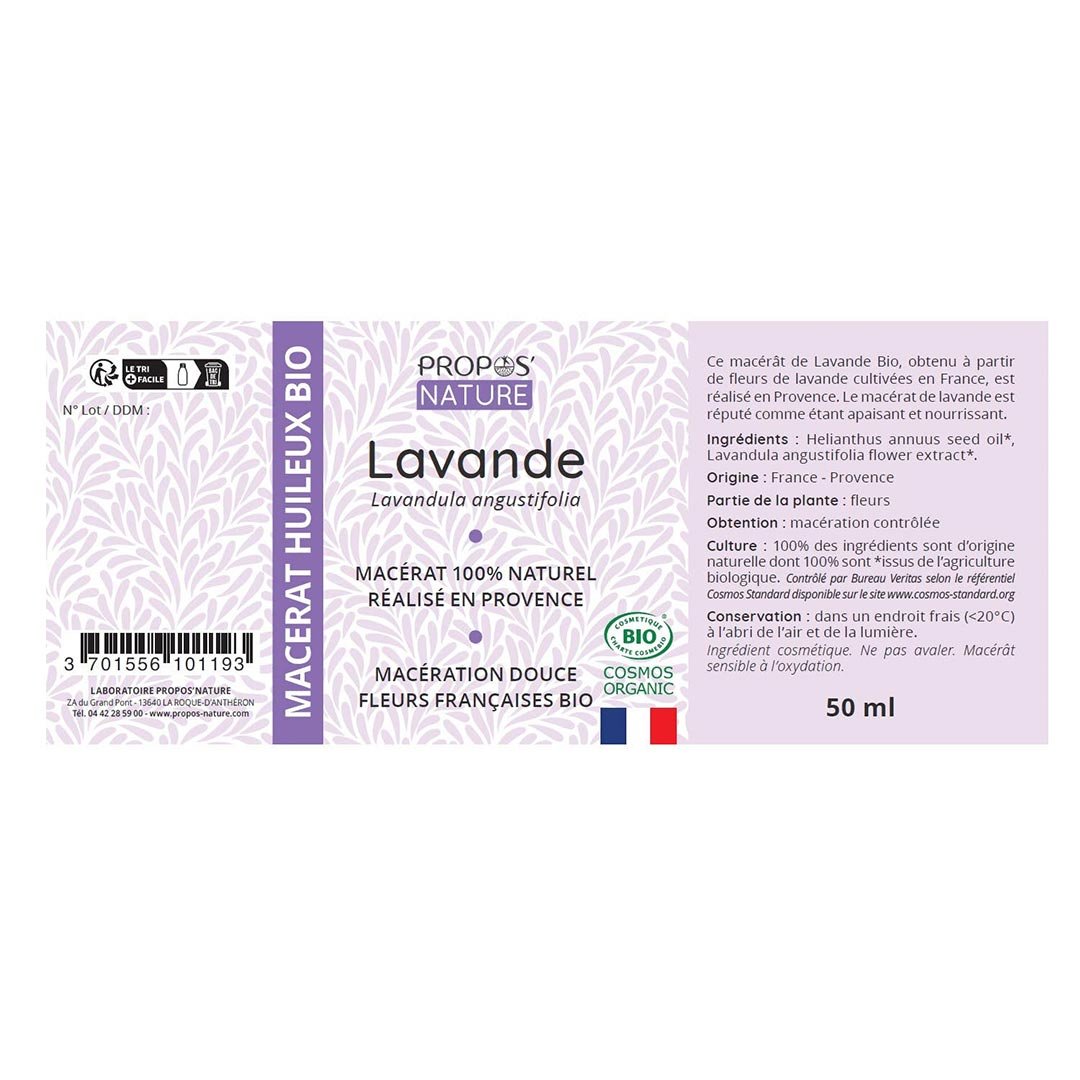 Laboratoire Propos'Nature Lavender Organic Oil Macerate, 50ml - Elliotti