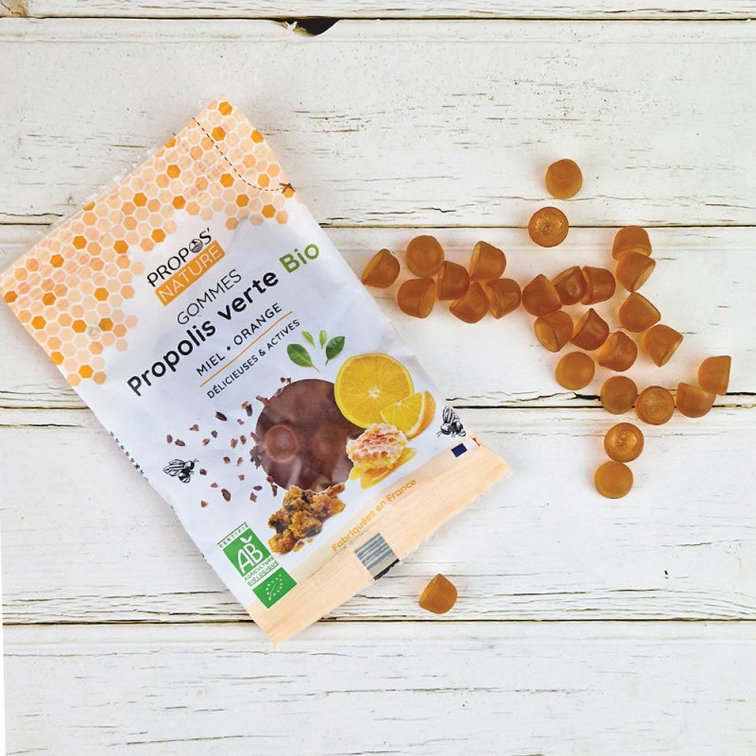 Propos'Nature Organic Honey & Orange Green Propolis , 40 pastilles - Elliotti