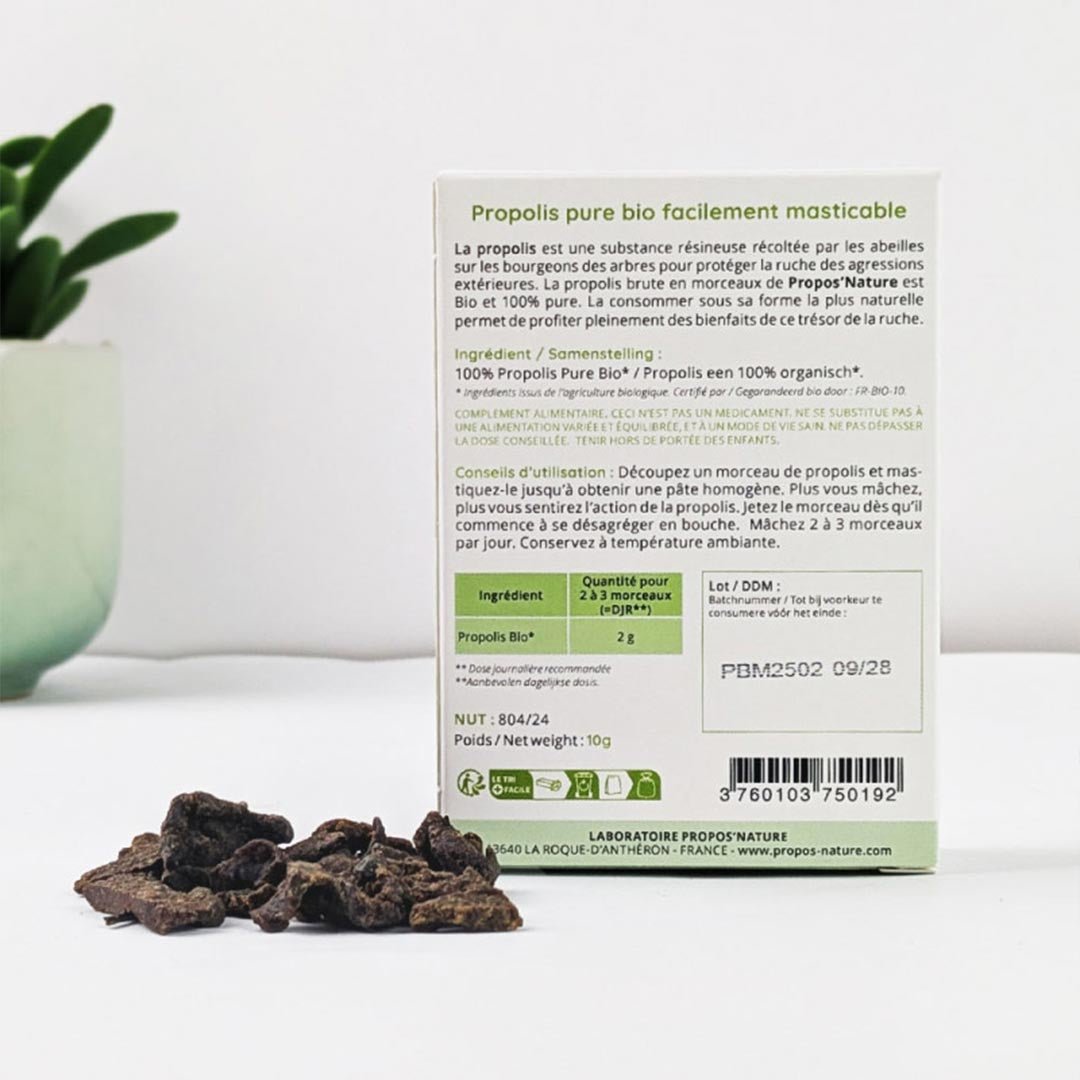Propos'Nature Organic Pure Propolis to Chew, 10g - Elliotti