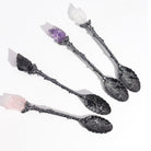 AW Artisan Spoons with Gemstones - Set of 7 Natural Crystal Spoons for Incense, Herbs & Intentional Rituals - Elliotti