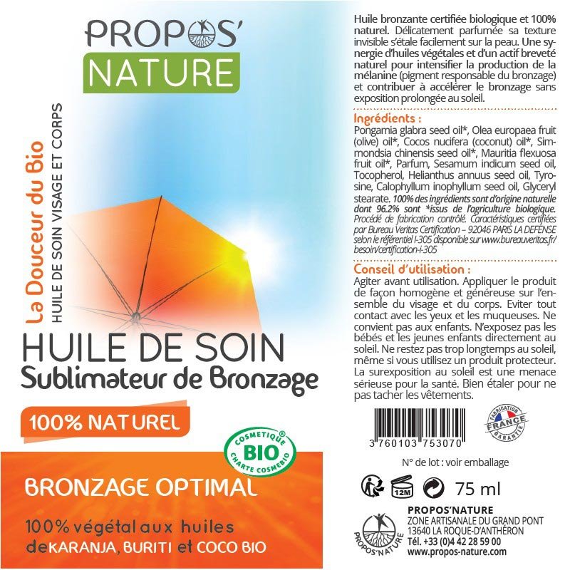 Laboratoire Propos'Nature Tan Booster Oil - Elliotti