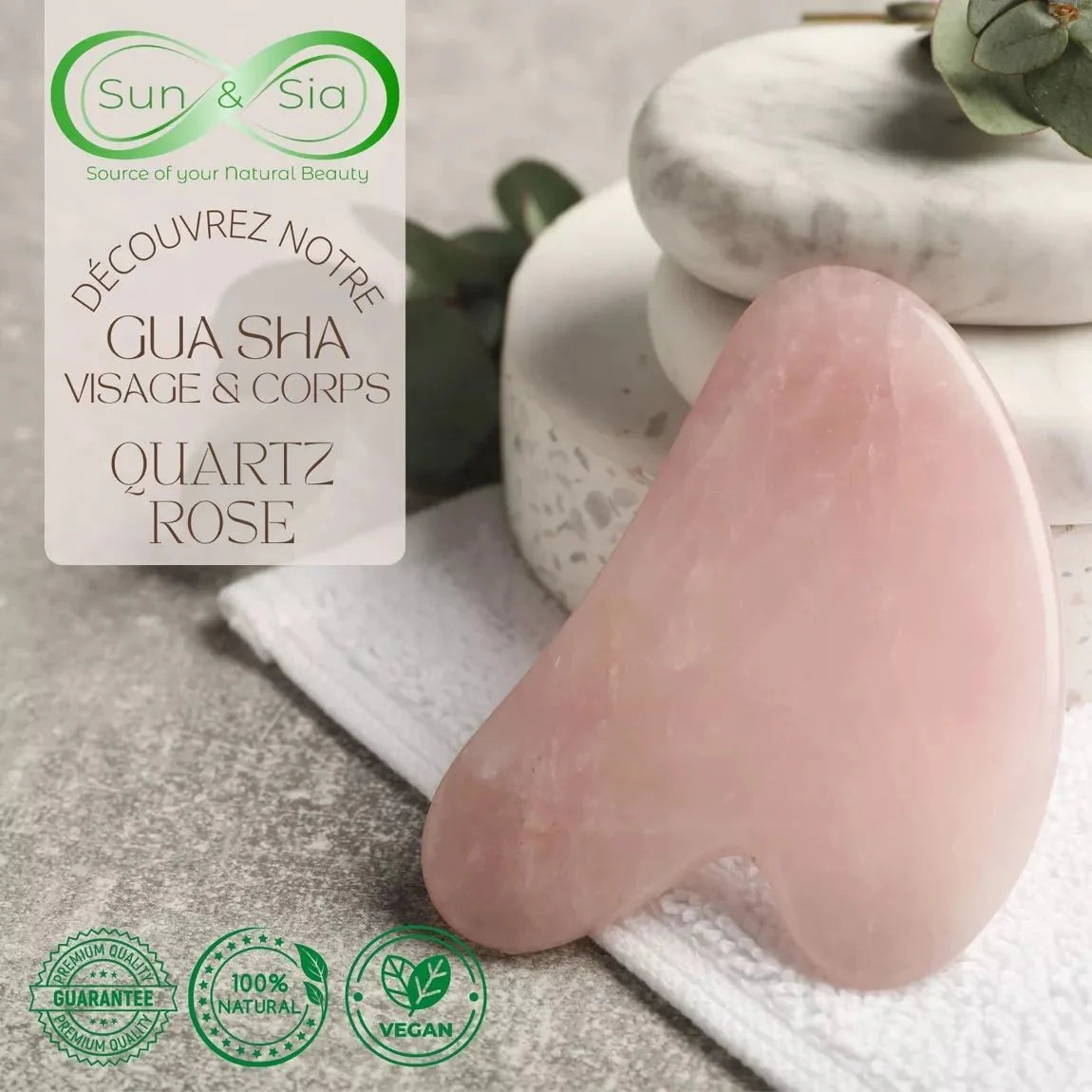 Zen Arome ThermoConfort Eye Mask & Rose Quartz Gua Sha Kit - Elliotti